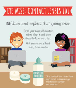 Replace your contacts lens case regularly.